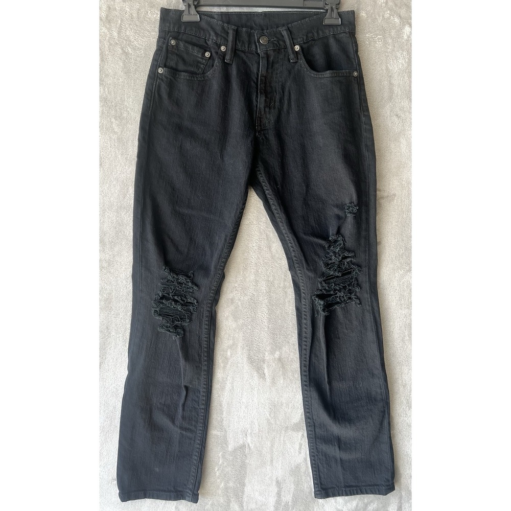 Levis Jeans Mens‎ 29x30 Factory Distressed Relaxed 5 pocket Black
